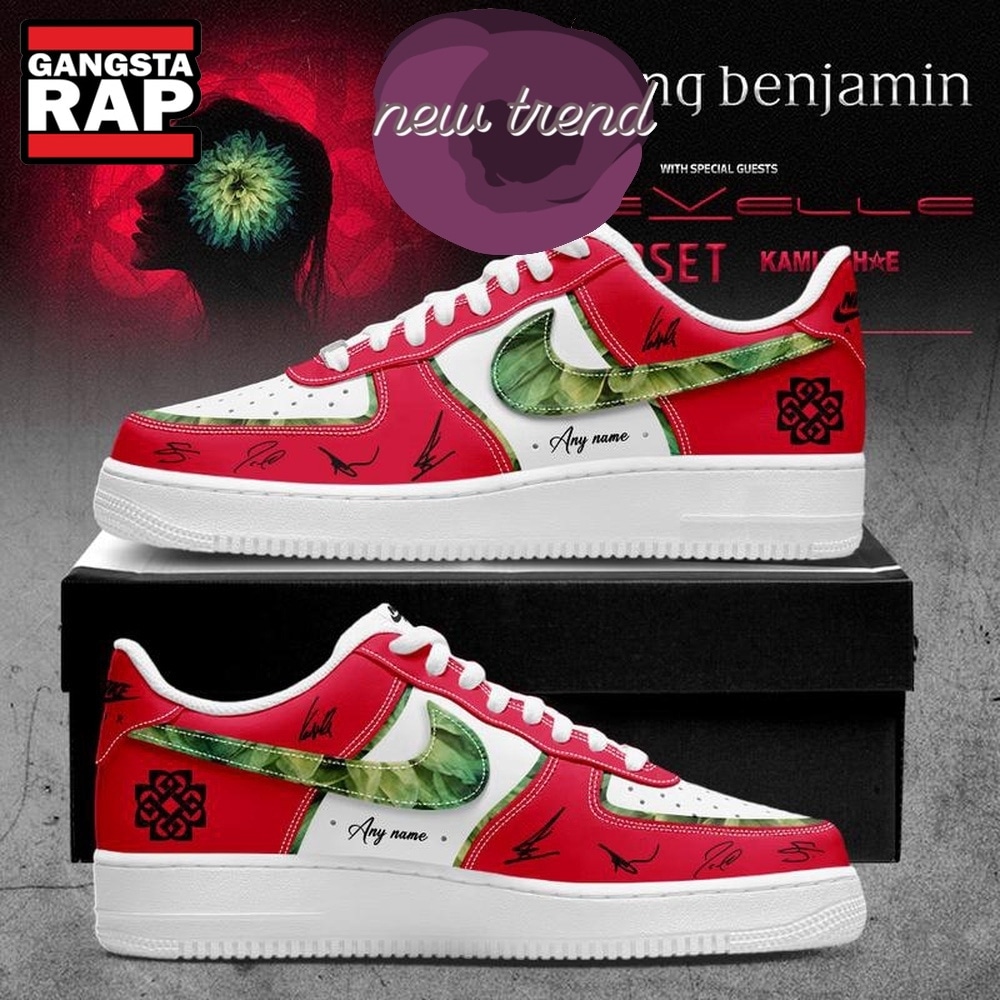 Breaking Benjamin North American World Tour 2026 Limited Edition Red Air Force 1 Shoes Sneakers