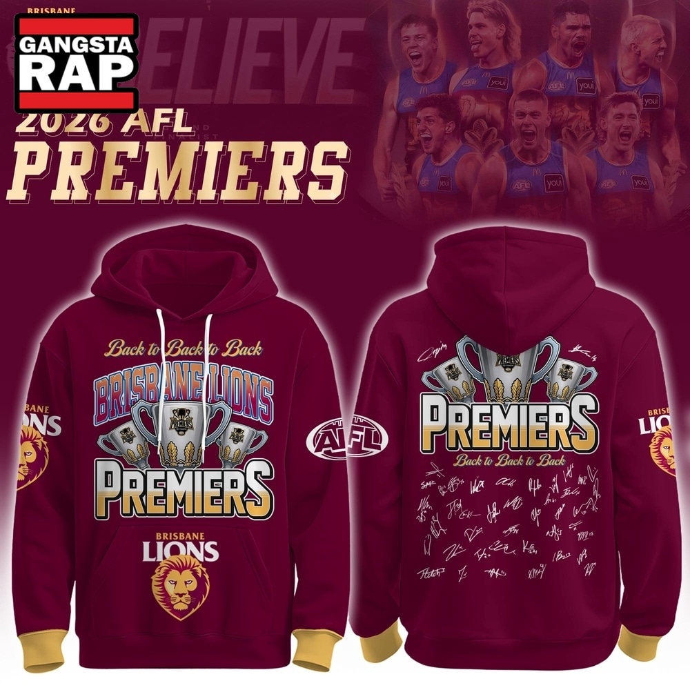 Brisbane Lions 2026 AFL Premiers Three Peat Limited Edition Hoodie, Trending Design Shirt Brisbane Lions 2026 Afl Premiers Three Peat Limited Edition Hoodie
