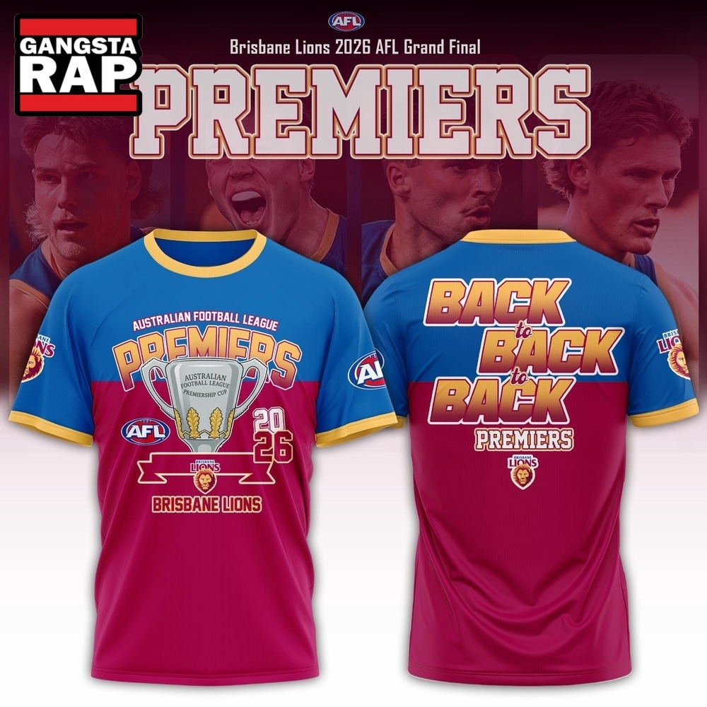 Brisbane Lions 2026 AFL Premiers Three Peat New Design 3D Shirt, Trending Design Shirt Brisbane Lions 2026 Afl Premiers Three Peat New Design 3D Shirt
