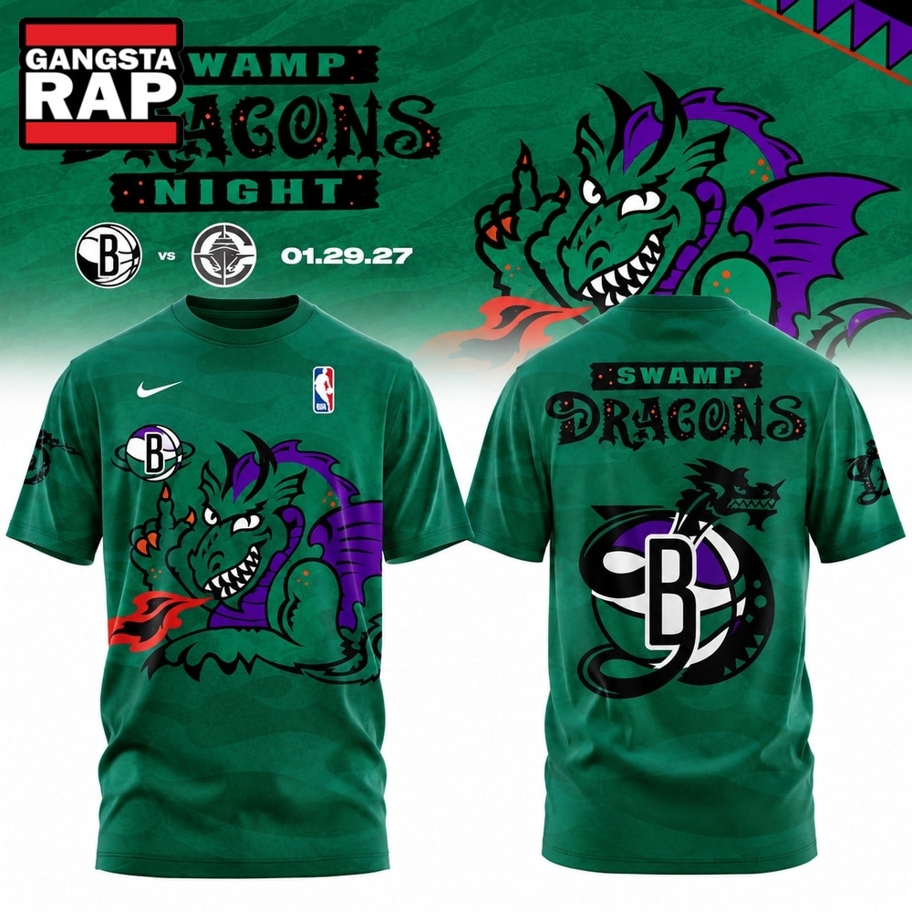 Brooklyn Nets x Swamp Dragons Night 2026 Special New T Shirt, Trending Design Shirt Brooklyn Nets X Swamp Dragons Night 2026 Special New T Shirt
