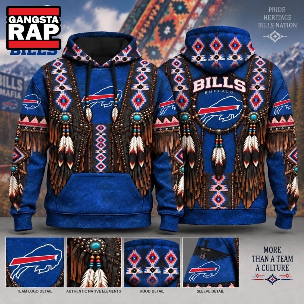 Buffalo Bills Heritage Hoodie, Western Native Inspired Football Hoodie, Trending Design Shirt Buffalo Bills Heritage Hoodie, Western Native Inspired Football Hoodie, Trending Design Shirt