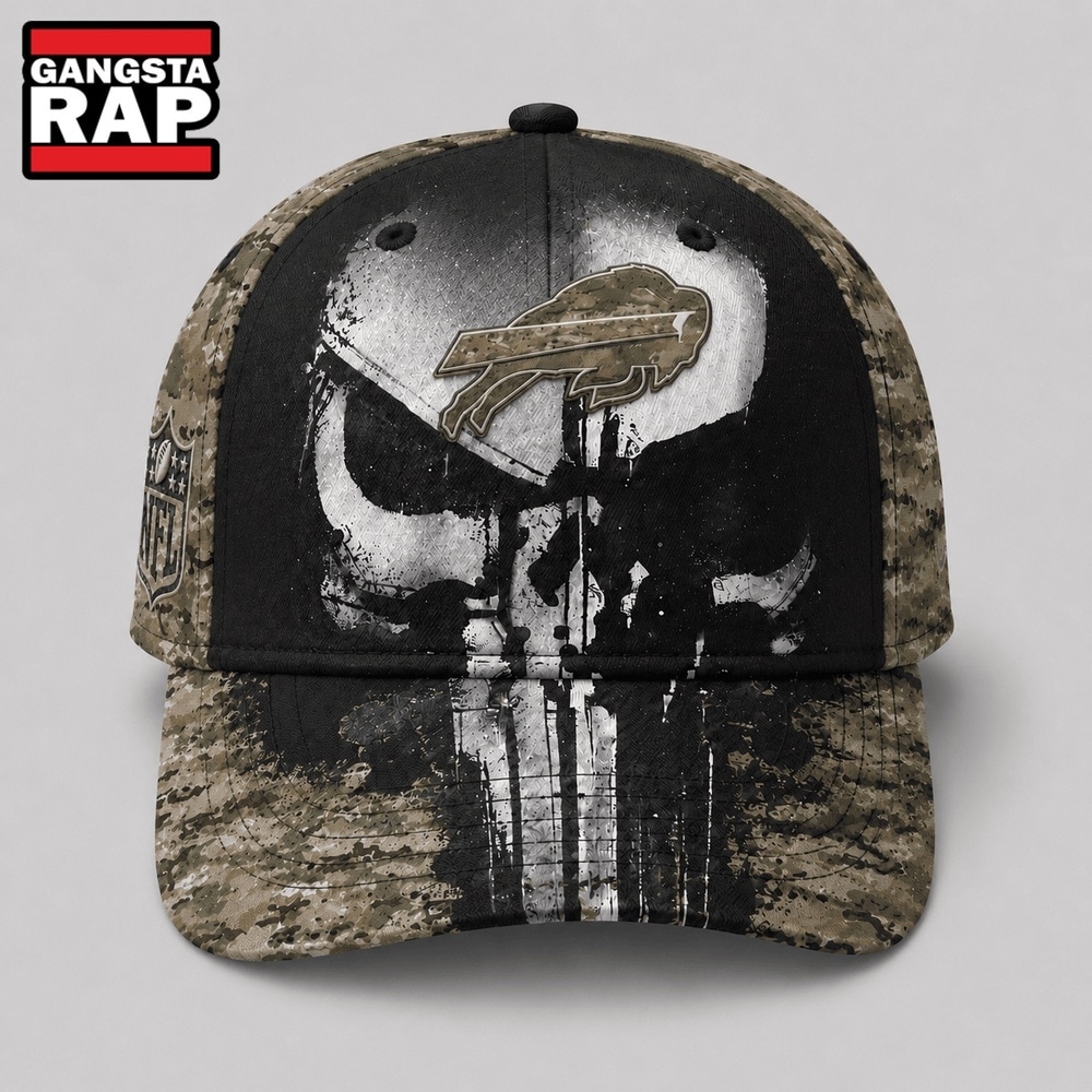 Buffalo Bills NFL Halloween Military Skull Camo Classic Cap, NFL Football Cap Buffalo Bills NFL Halloween Military Skull Camo Classic Cap, NFL Football Cap