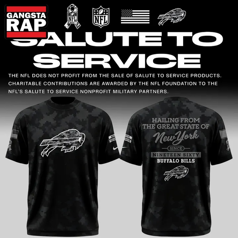 Buffalo Bills Salute to Service Camo 2026 Black T Shirt, Trending Design Shirt Buffalo Bills Salute TO Service Camo 2026 Black T Shirt