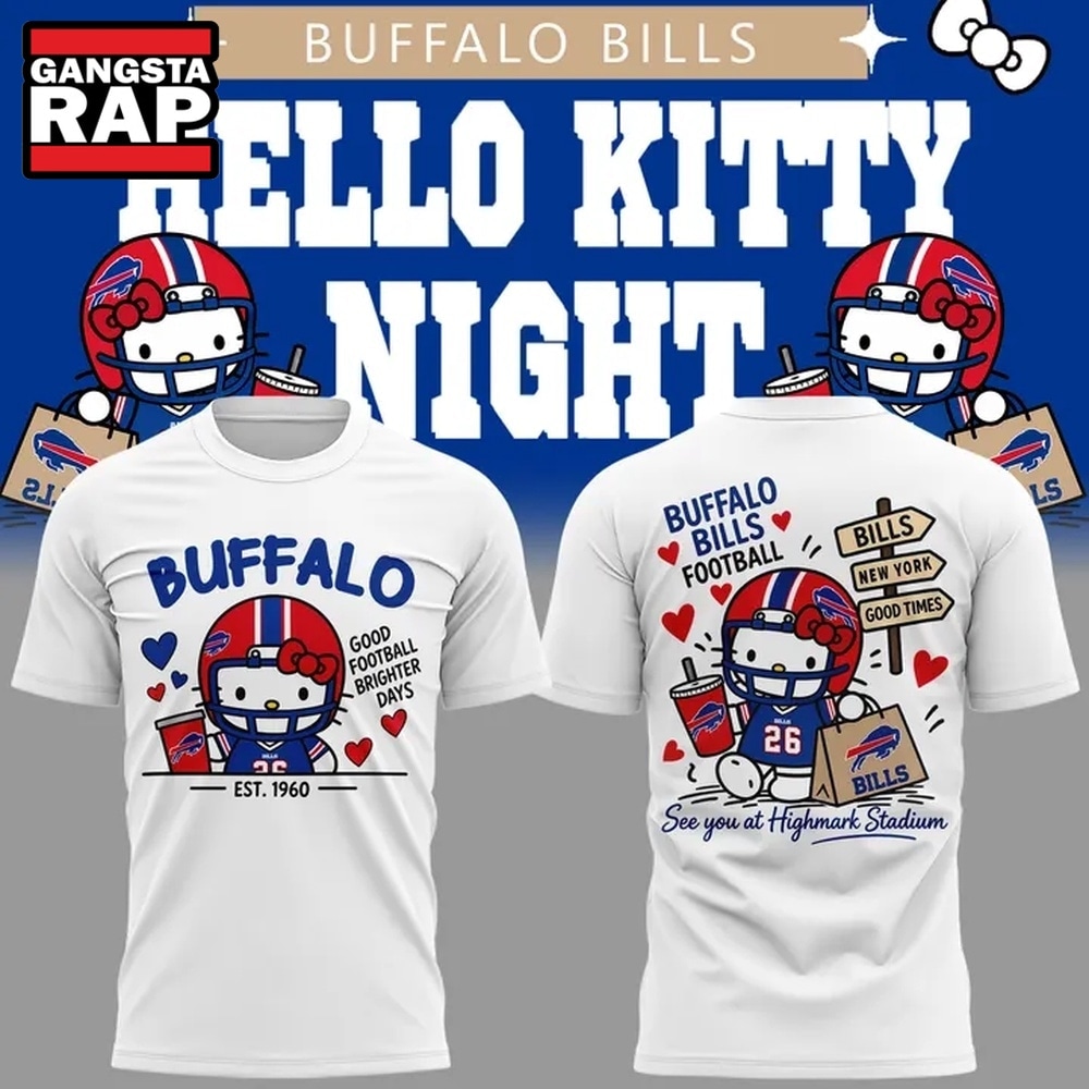 Buffalo Bills x Hello Kitty 2026 Limited Edition T Shirt, Trending Design Shirt Buffalo Bills X Hello Kitty 2026 Limited Edition T Shirt