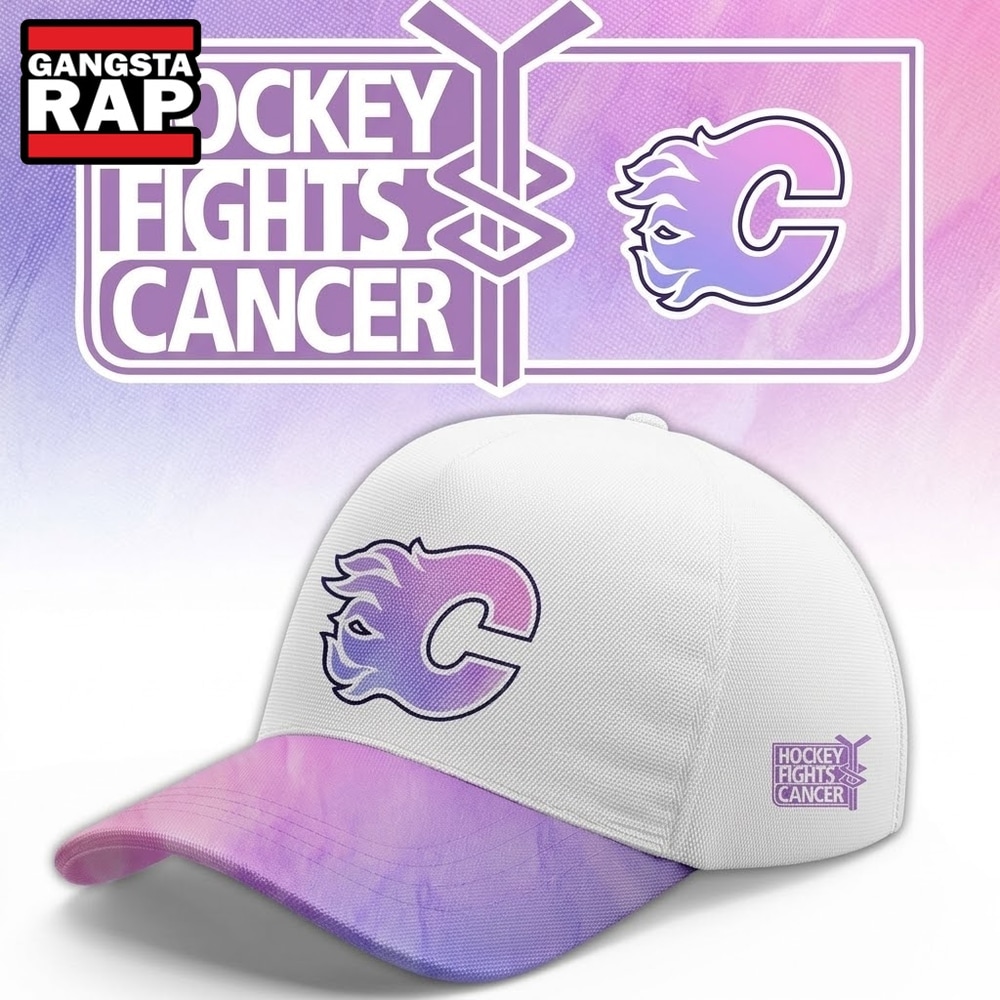 Calgary Flames Hockey Fights Cancer Limited Edition 2026 Cap.jfif, Trending Baseball Cap Calgary Flames Hockey Fights Cancer Limited Edition 2026 Cap Jfif