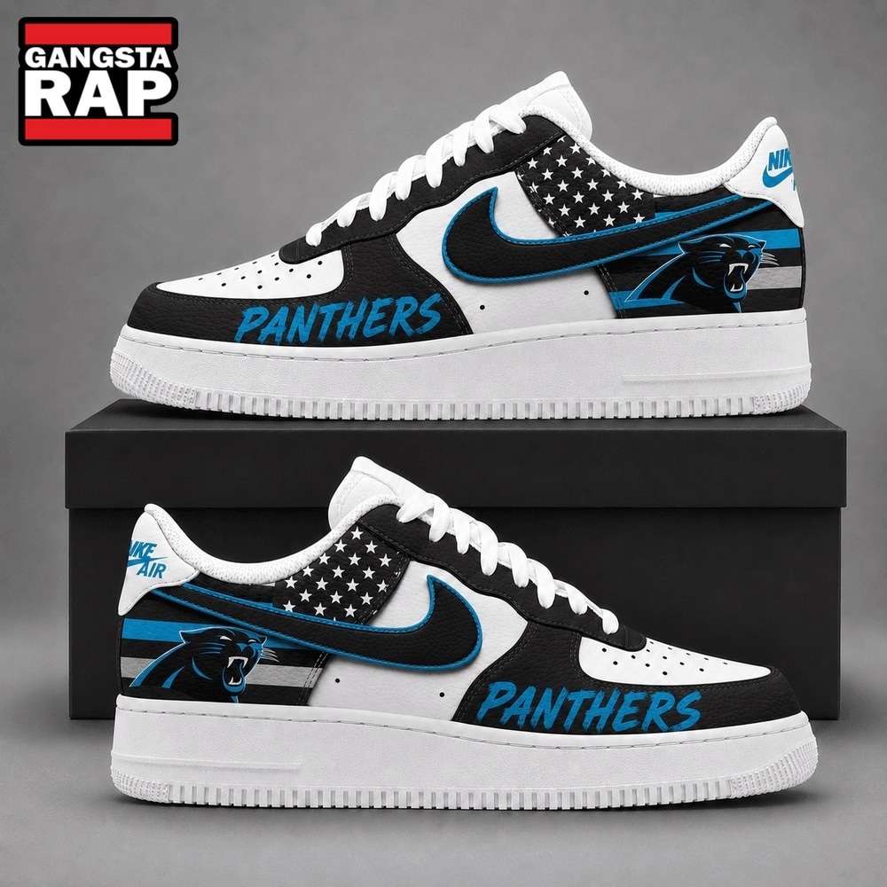 Carolina Panthers NFL American Flag Football Team Limited Air Force 1 Shoes Sneakers