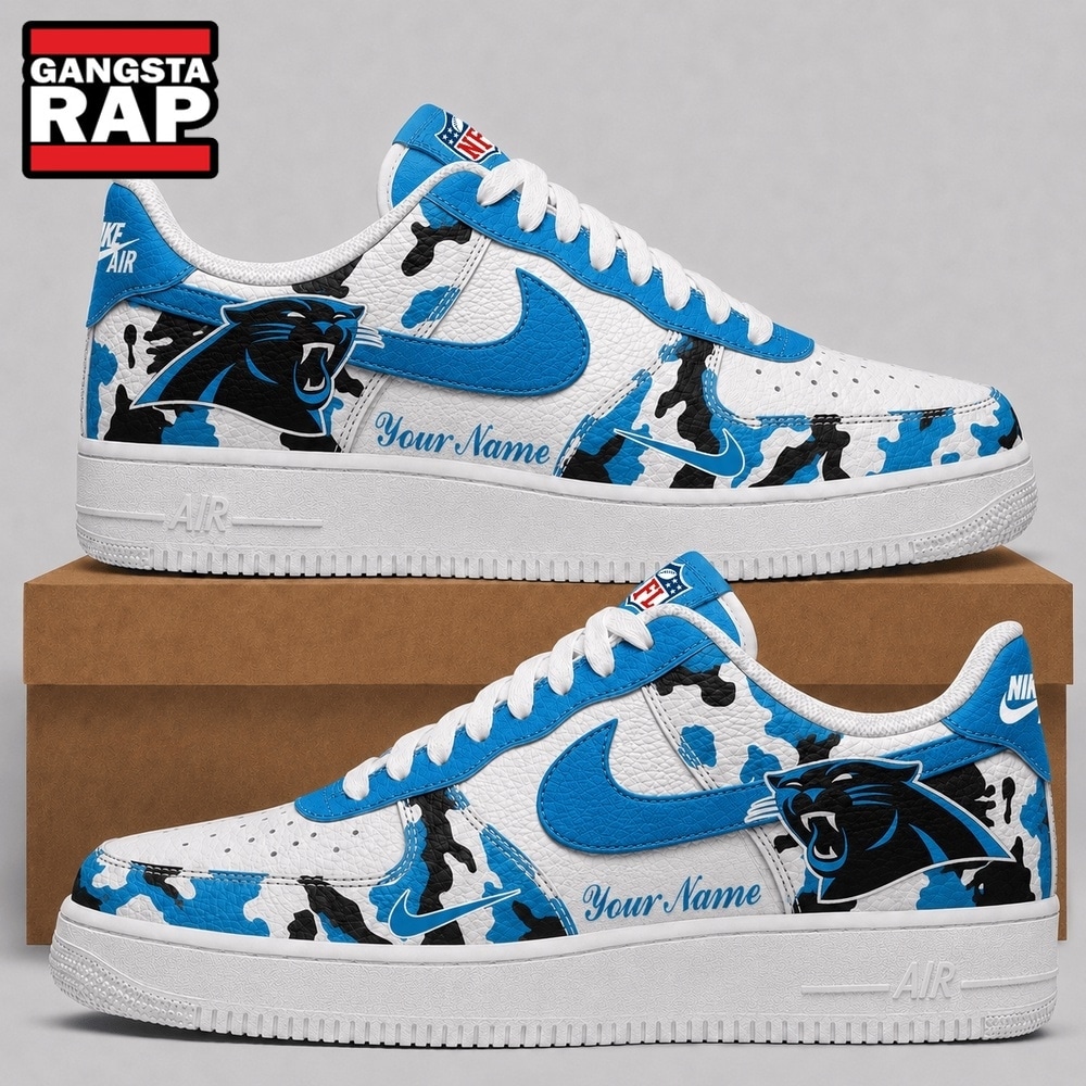 Carolina Panthers NFL Team Camo Air Force 1 Shoes Sneakers Carolina Panthers NFL Team Camo Air Force 1 Shoes Sneakers