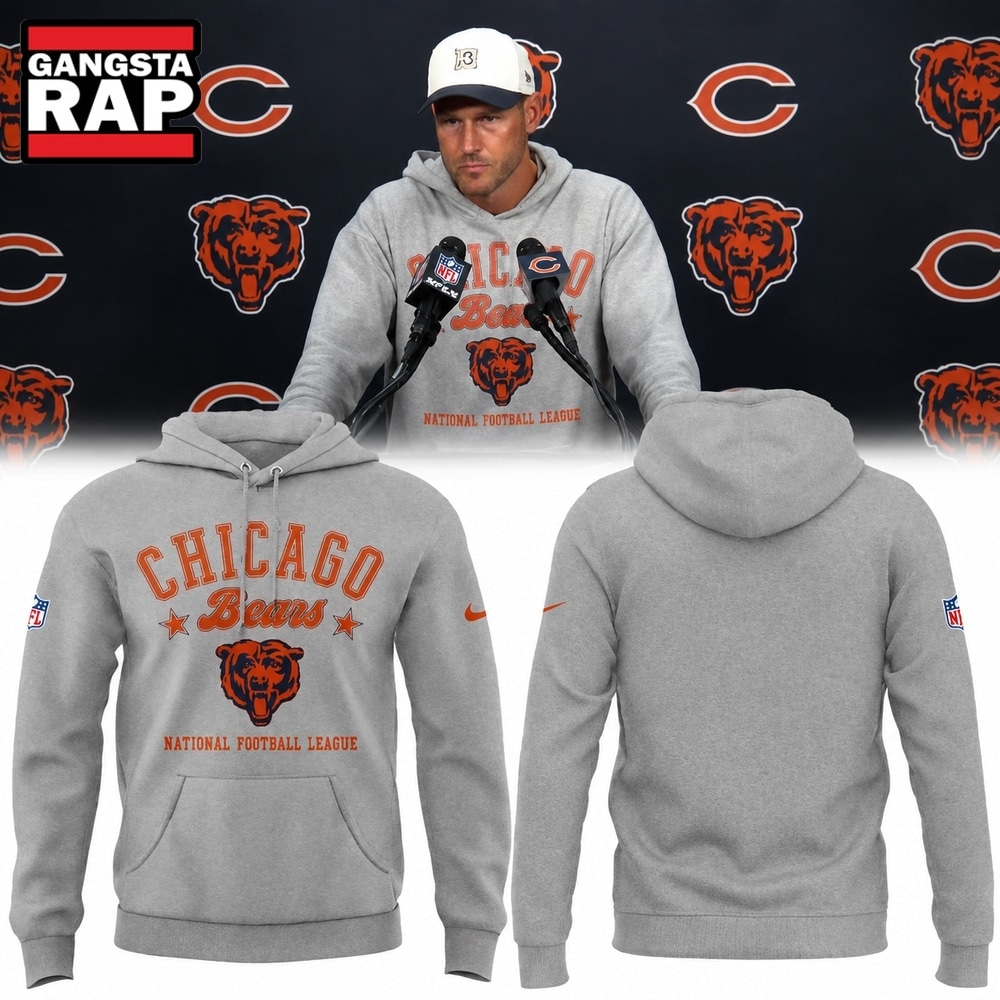Chicago Bears Coach Ben Johnson NFL 2026 Grey Hoodie, Trending Design Shirt Chicago Bears Coach Ben Johnson Nfl 2026 Grey Hoodie