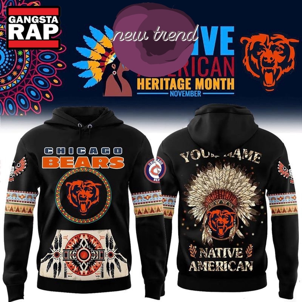 Chicago Bears Native American Heritage Month Custom Name Hoodie, Trending Design Shirt Chicago Bears Native American Heritage Month Custom Name Hoodie, Trending Design Shirt