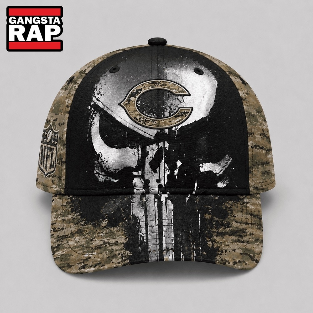 Chicago Bears NFL Halloween Military Skull Camo Classic Cap, NFL Football Cap Chicago Bears NFL Halloween Military Skull Camo Classic Cap, NFL Football Cap