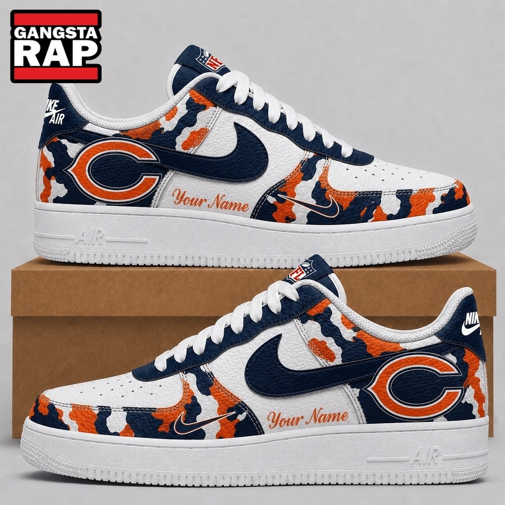 Chicago Bears NFL Team Camo Air Force 1 Shoes Sneakers Chicago Bears NFL Team Camo Air Force 1 Shoes Sneakers