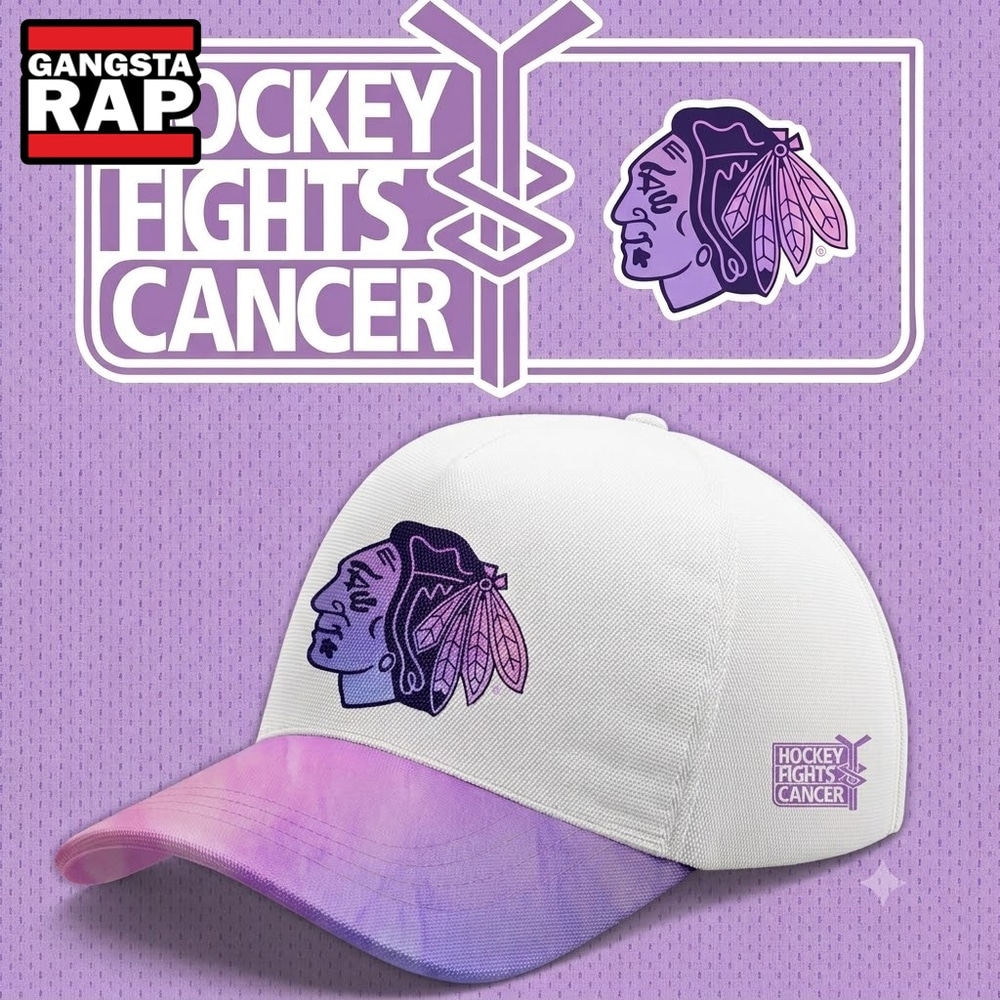 Chicago Blackhawks Hockey Fights Cancer Limited Edition 2026 Cap.jfif, Trending Baseball Cap Chicago Blackhawks Hockey Fights Cancer Limited Edition 2026 Cap Jfif