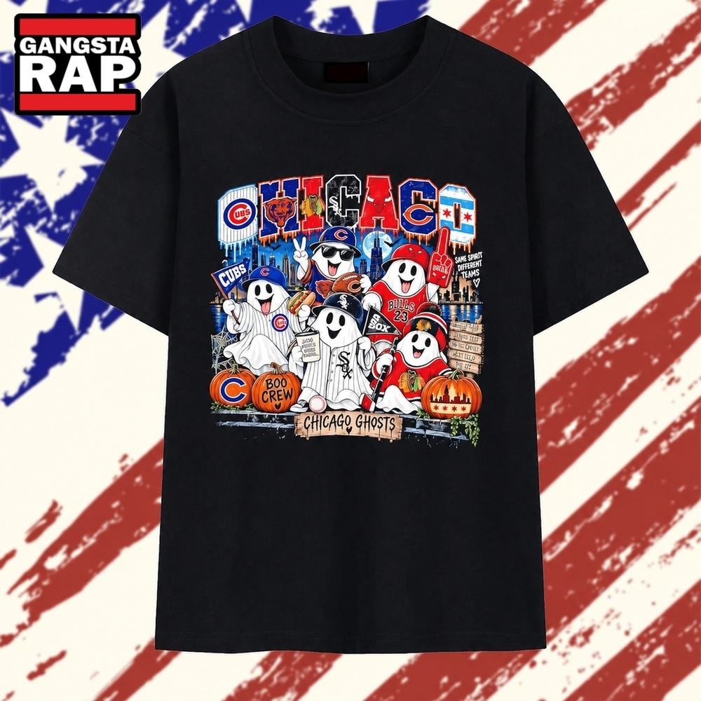 Chicago Ghosts Same Spirits Different Teams Boo Crew T Shirt, Trending 2D Shirt Chicago Ghosts Same Spirits Different Teams Boo Crew T Shirt, Trending 2D Shirt