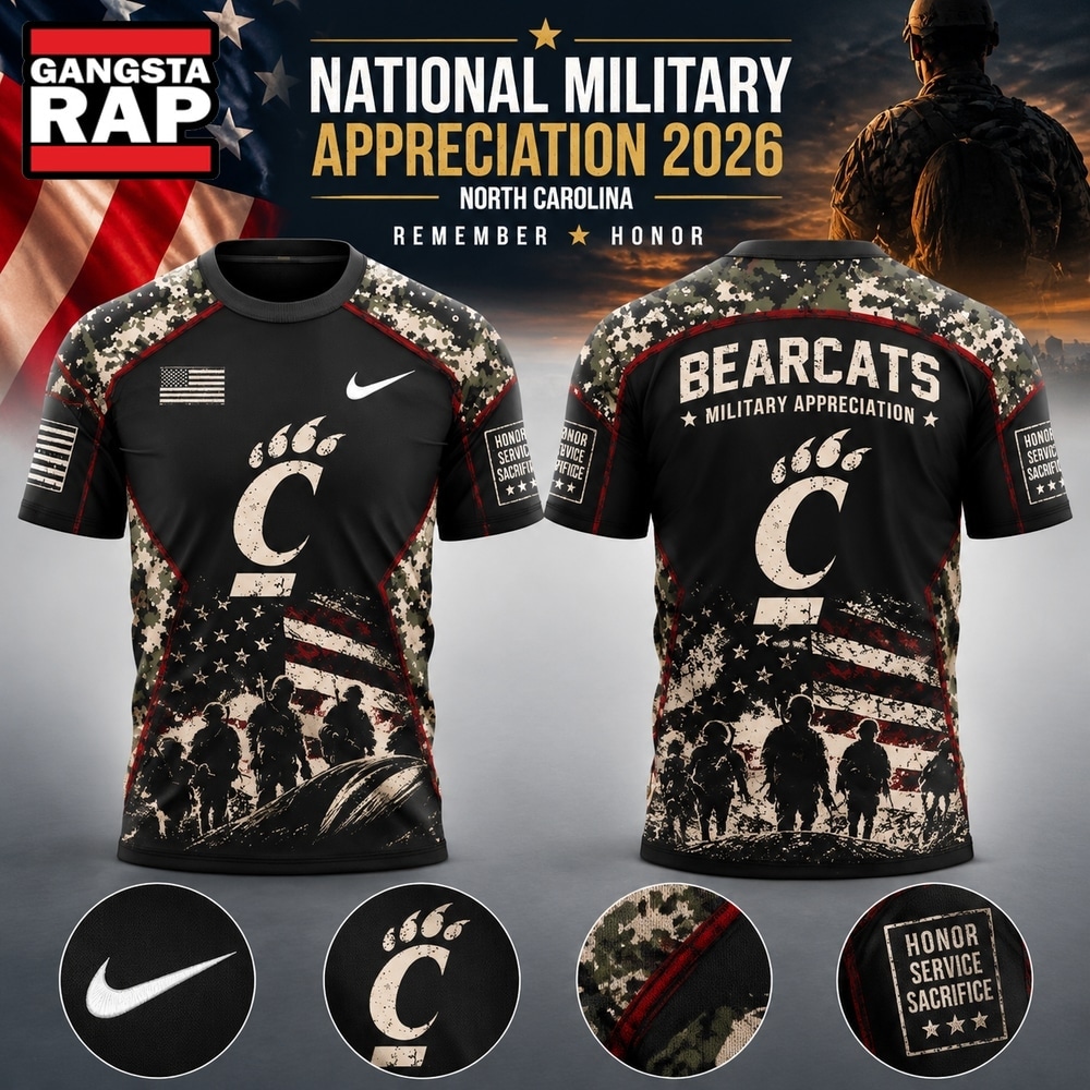 Cincinnati Bearcats x Military Appreciation T Shirt, Trending Design Shirt Cincinnati Bearcats X Military Appreciation T Shirt