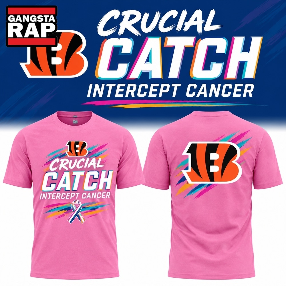 Cincinnati Bengals 2026 NFL Crucial Catch Pink T Shirt, Trending Design Shirt Cincinnati Bengals 2026 NFL Crucial Catch Pink T Shirt, Trending Design Shirt