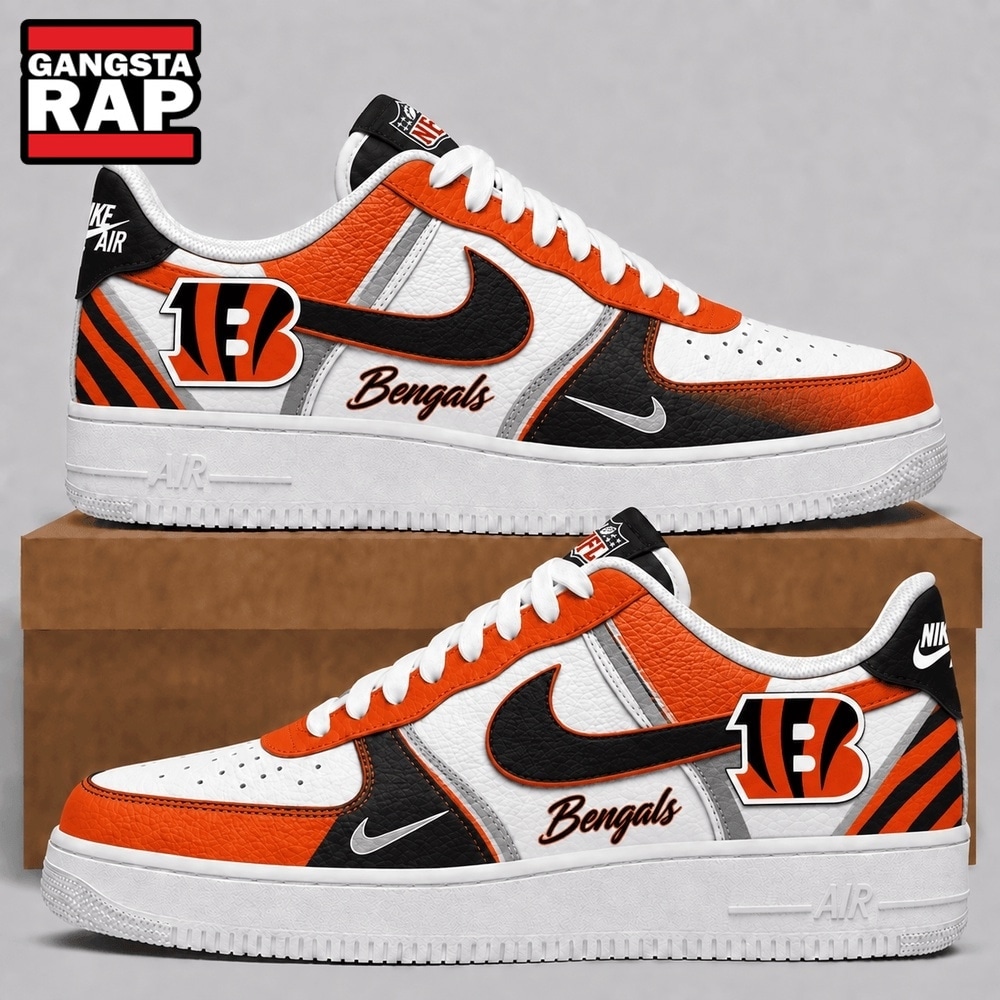 Cincinnati Bengals 2026 NFL Team Air Force 1 Shoes Sneakers Cincinnati Bengals 2026 NFL Team Air Force 1 Shoes Sneakers
