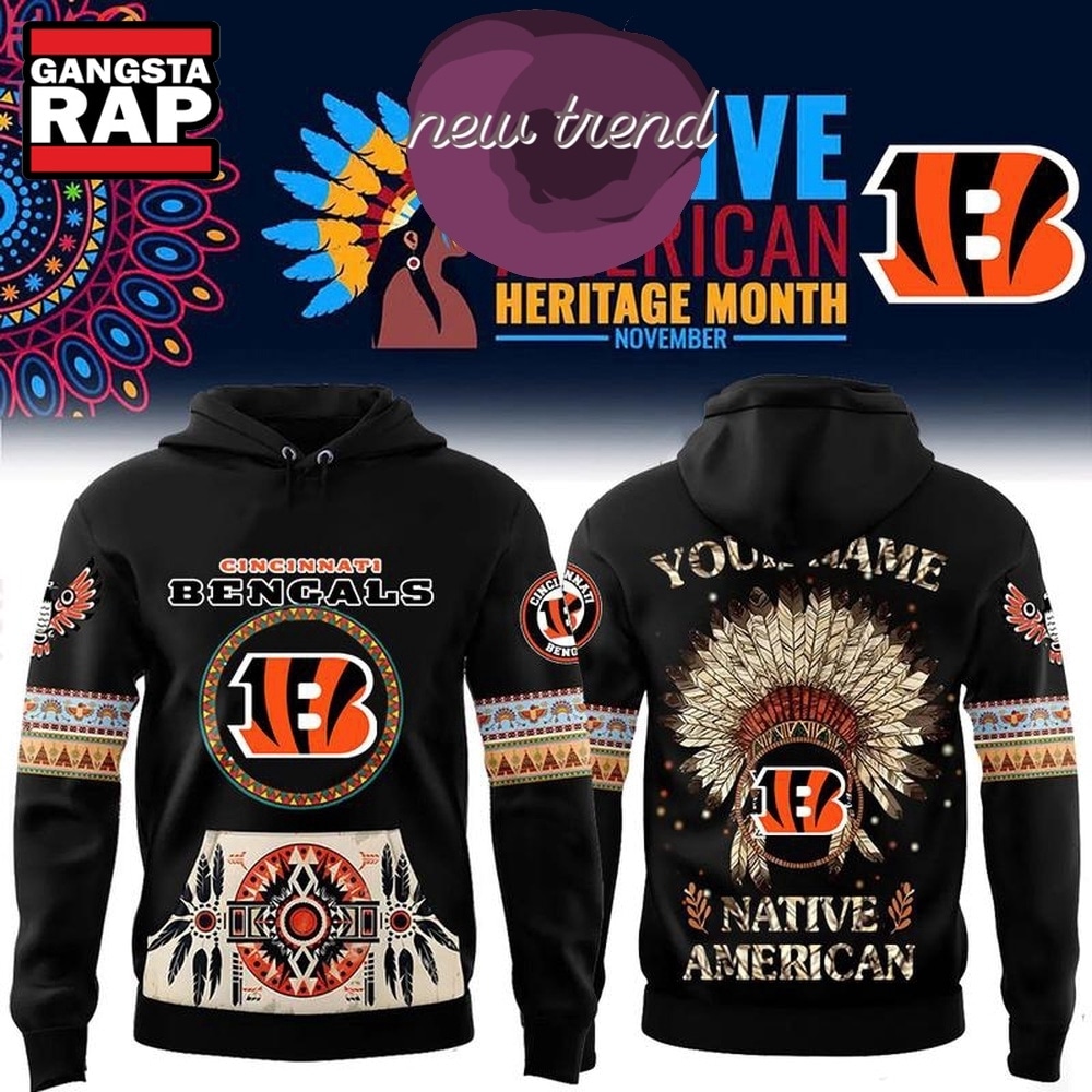 Cincinnati Bengals Native American Heritage Month Custom Name Hoodie, Trending Design Shirt Cincinnati Bengals Native American Heritage Month Custom Name Hoodie, Trending Design Shirt