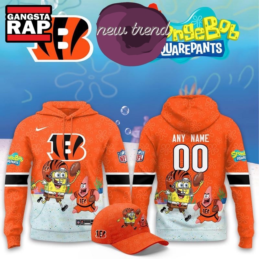 Cincinnati Bengals x SpongeBob Limited Edition Personalized Hoodie, Trending Design Shirt Cincinnati Bengals x SpongeBob Limited Edition Personalized Hoodie, Trending Design Shirt