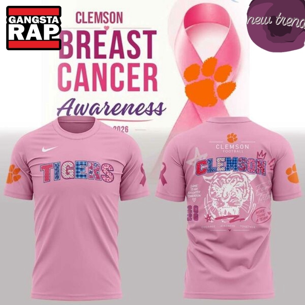 Clemson Tigers Breast Cancer Awareness 2026 T Shirt, Trending Design Shirt Clemson Tigers Breast Cancer Awareness 2026 T Shirt, Trending Design Shirt
