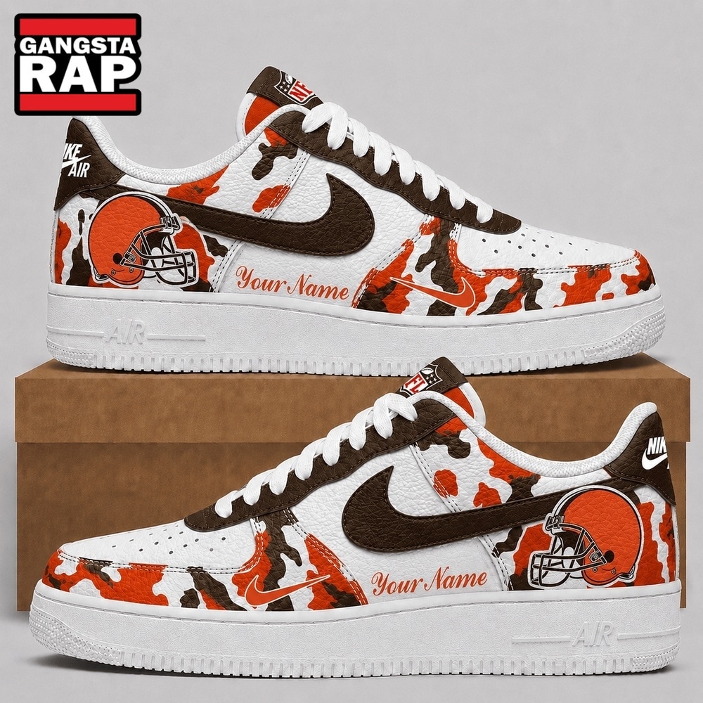 Cleveland Browns NFL Team Camo Air Force 1 Shoes Sneakers Cleveland Browns NFL Team Camo Air Force 1 Shoes Sneakers