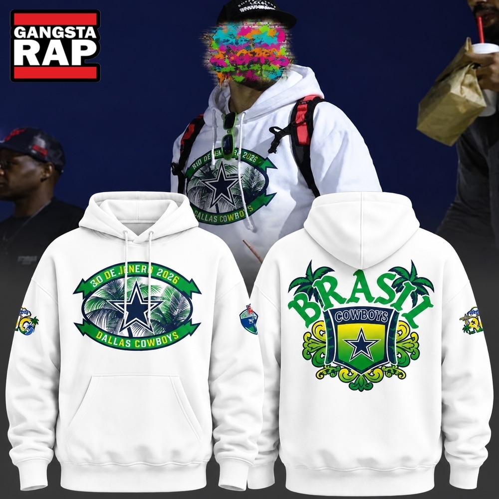 Dallas Cowboys Brazil Rio De Janeiro Game 2026 Limited Edition White Hoodie, Trending Design Shirt Dallas Cowboys Brazil Rio DE Janeiro Game 2026 Limited Edition White Hoodie