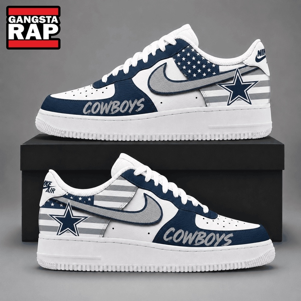 Dallas Cowboys NFL American Flag Football Team Limited Air Force 1 Shoes Sneakers