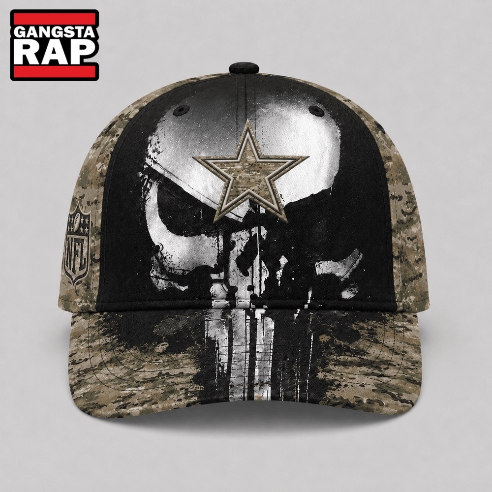 Dallas Cowboys NFL Halloween Military Skull Camo Classic Cap, NFL Football Cap Dallas Cowboys NFL Halloween Military Skull Camo Classic Cap, NFL Football Cap