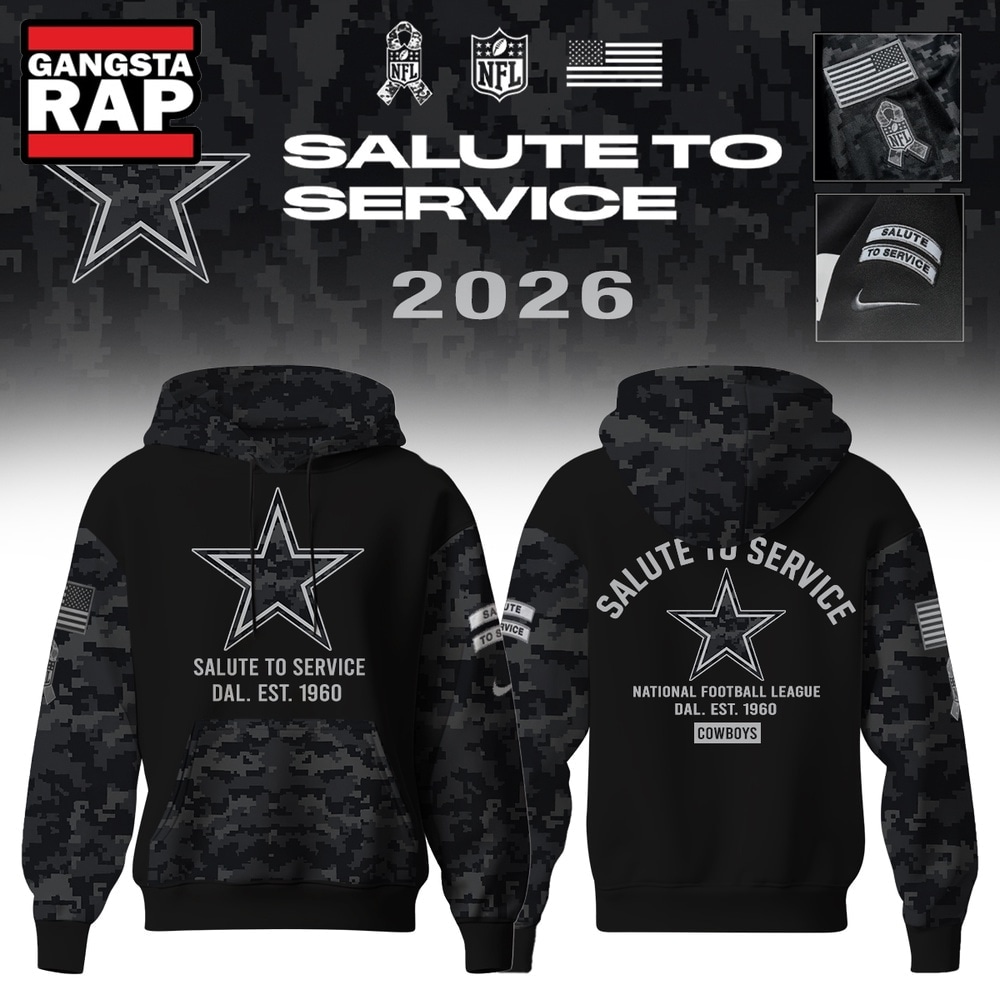 Dallas Cowboys Salute to Service Camo 2026 Black Hoodie, Trending Design Shirt Dallas Cowboys Salute TO Service Camo 2026 Black Hoodie