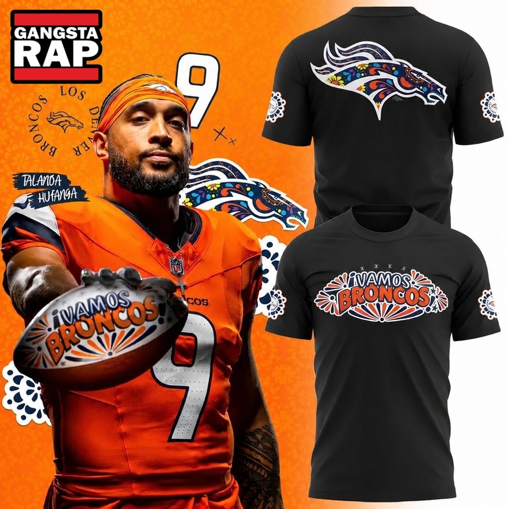 Denver Broncos Hispanic Heritage Month 2026 Graphic Black T Shirt, Trending Design Shirt Denver Broncos Hispanic Heritage Month 2026 Graphic Black T Shirt