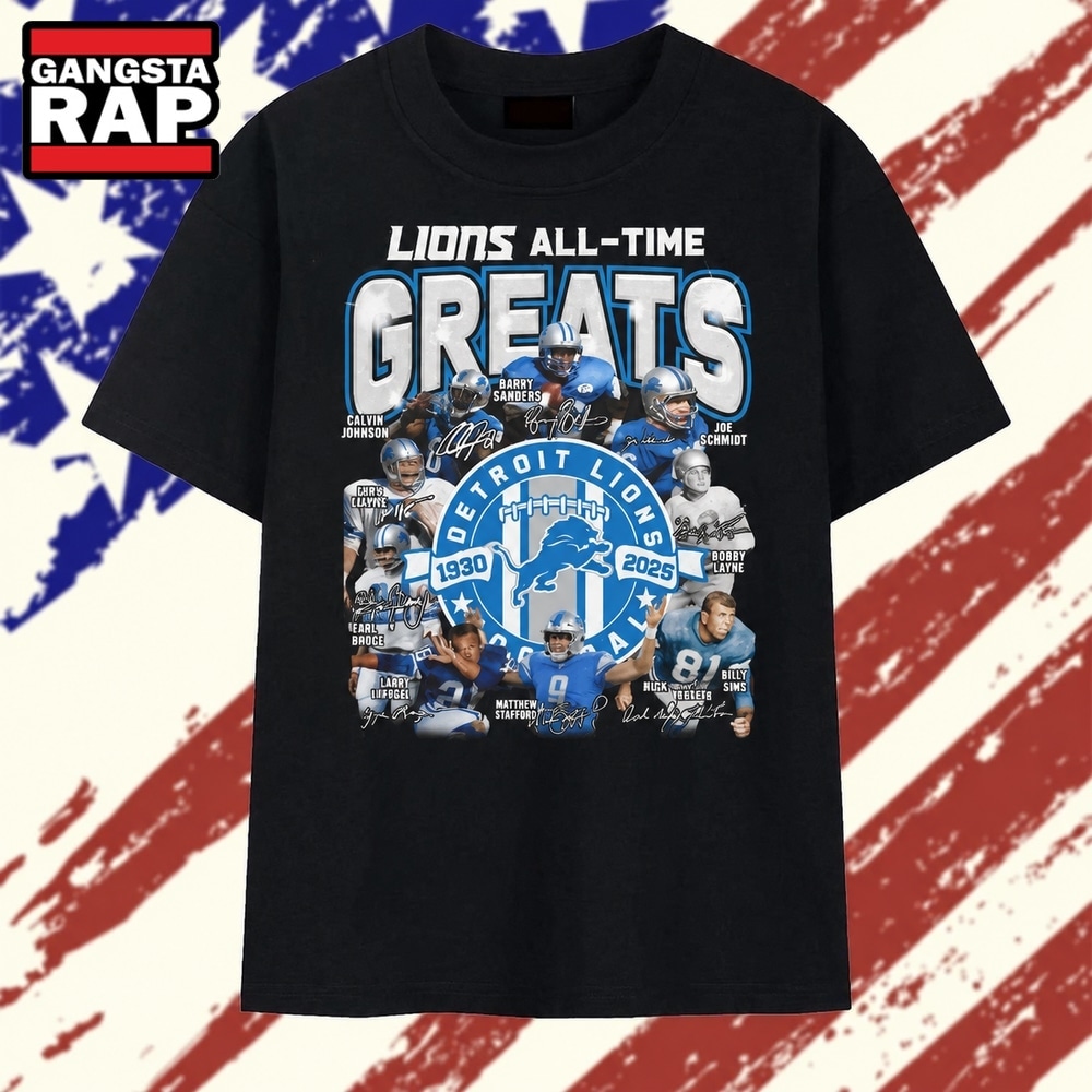 Detroit Lions All Time Greats Players Signature Football T Shirt, Trending 2D Shirt Detroit Lions All Time Greats Players Signature Football T Shirt, Trending 2D Shirt