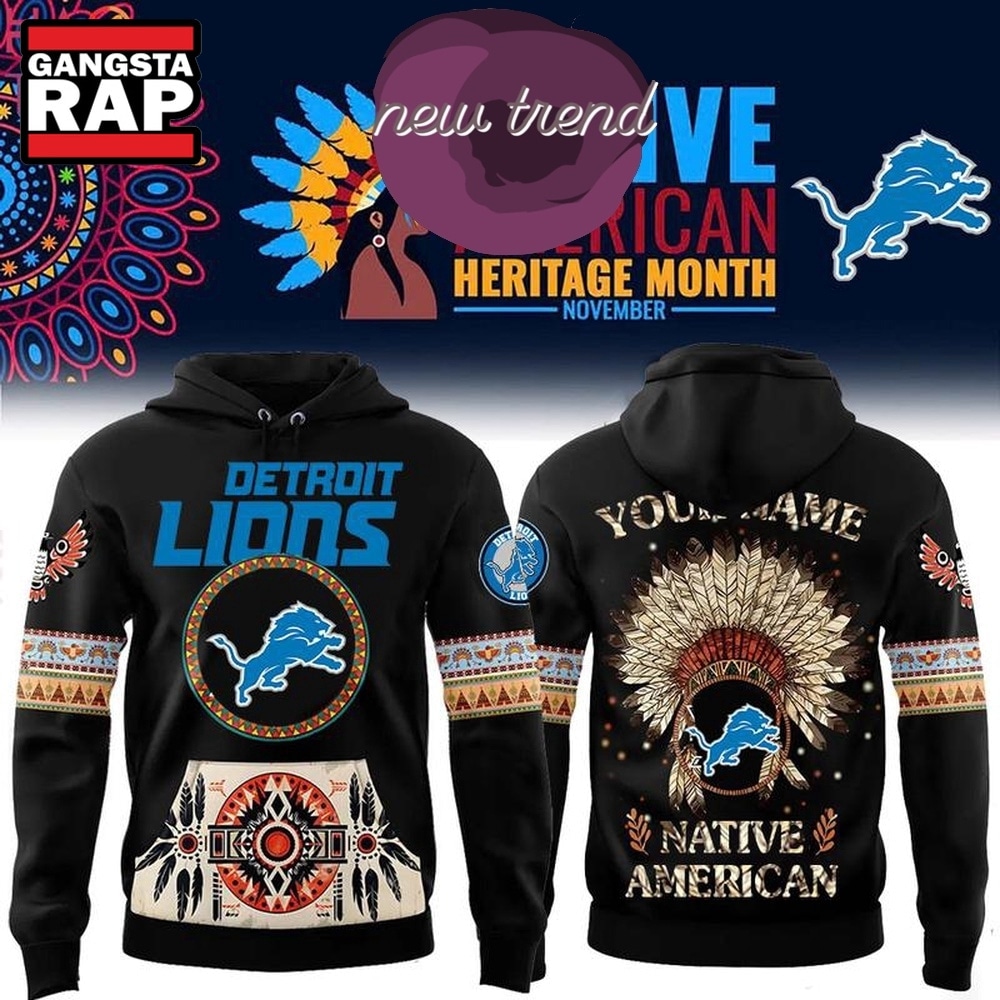 Detroit Lions Native American Heritage Month Custom Name Hoodie, Trending Design Shirt Detroit Lions Native American Heritage Month Custom Name Hoodie, Trending Design Shirt