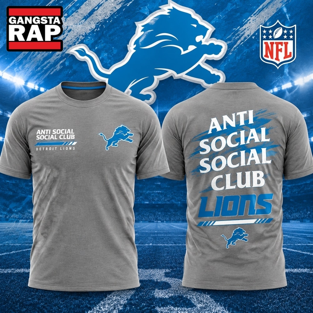 Detroit Lions x Anti Social Social Club Impact Blossom Graphic T Shirt, Trending Design Shirt Detroit Lions X Anti Social Social Club Impact Blossom Graphic T Shirt