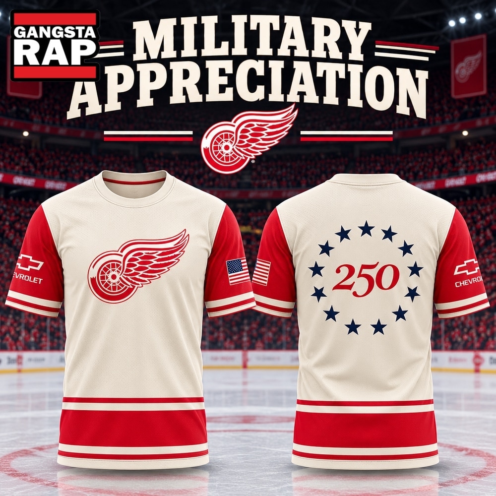 Detroit Red Wings x Military Appreciation Night 2026 Special New T Shirt, Trending Design Shirt Detroit Red Wings X Military Appreciation Night 2026 Special New T Shirt