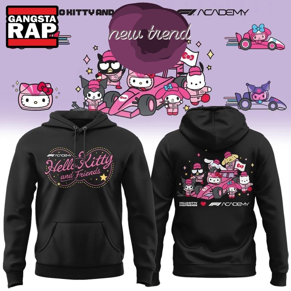 Formula 1 x Hello Kitty and Friends F1 Las Vegas 2026 Graphic Black Hoodie, Trending Design Shirt Formula 1 x Hello Kitty and Friends F1 Las Vegas 2026 Graphic Black Hoodie, Trending Design Shirt