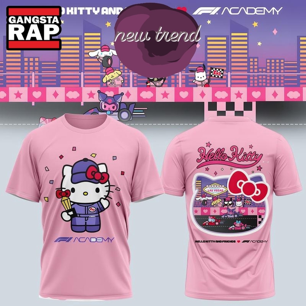 Formula 1 x Hello Kitty and Friends F1 Las Vegas 2026 Graphic Pink T Shirt, Trending Design Shirt Formula 1 x Hello Kitty and Friends F1 Las Vegas 2026 Graphic Pink T Shirt, Trending Design Shirt