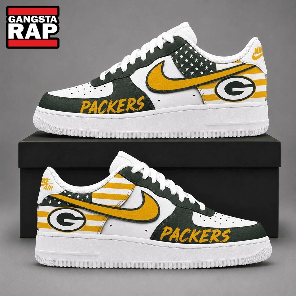 Green Bay Packers NFL American Flag Football Team Limited Air Force 1 Shoes Sneakers Green Bay Packers NFL American Flag Football Team Limited Air Force 1 Shoes Sneakers
