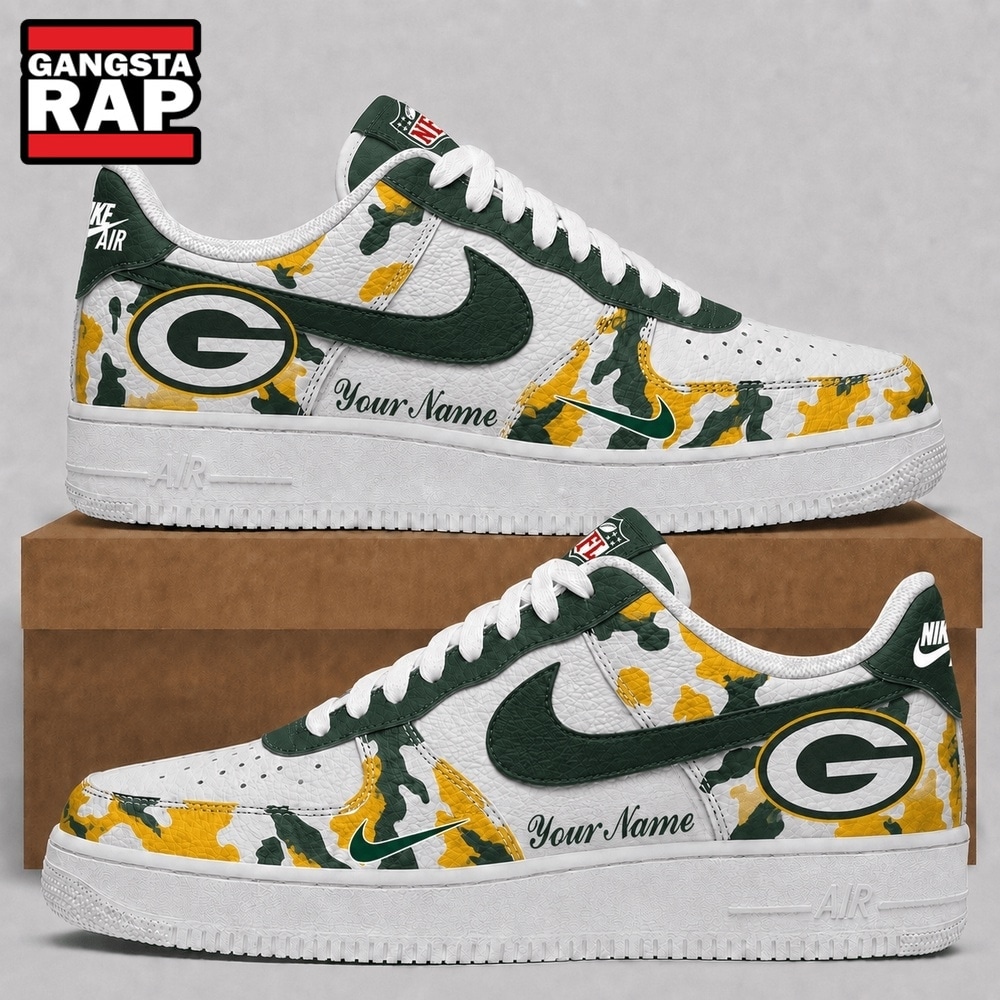 Green Bay Packers NFL Team Camo Air Force 1 Shoes Sneakers Green Bay Packers NFL Team Camo Air Force 1 Shoes Sneakers