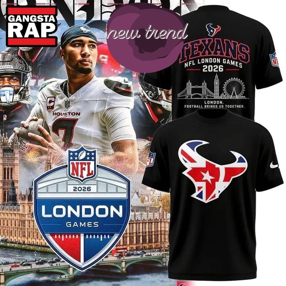 Houston Texans 2026 London Game Special New Black T Shirt, Trending Design Shirt Houston Texans 2026 London Game Special New Black T Shirt, Trending Design Shirt