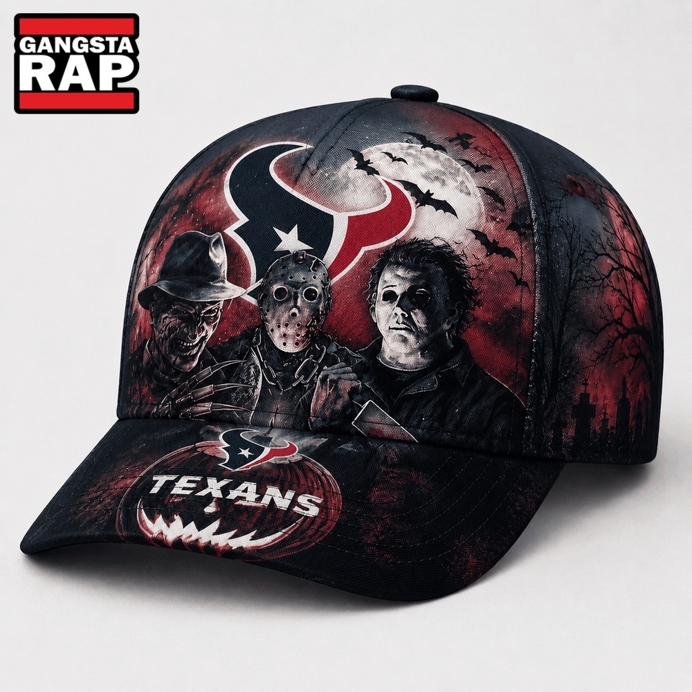 Houston Texans NFL Horror Night Halloween 2026 Design Classic Cap, NFL Football Cap Houston Texans NFL Horror Night Halloween 2026 Design Classic Cap, NFL Football Cap