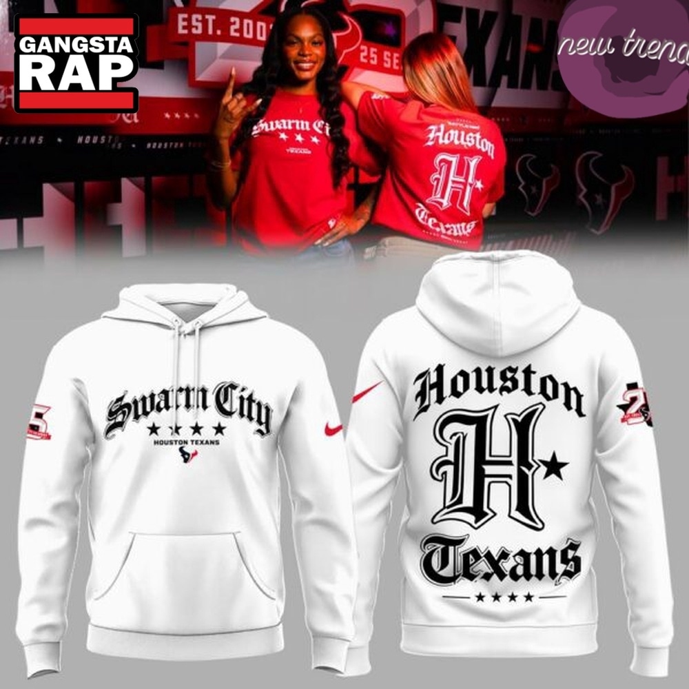 Houston Texans Swarm City 2026 White Hoodie, Trending Design Shirt Houston Texans Swarm City 2026 White Hoodie, Trending Design Shirt