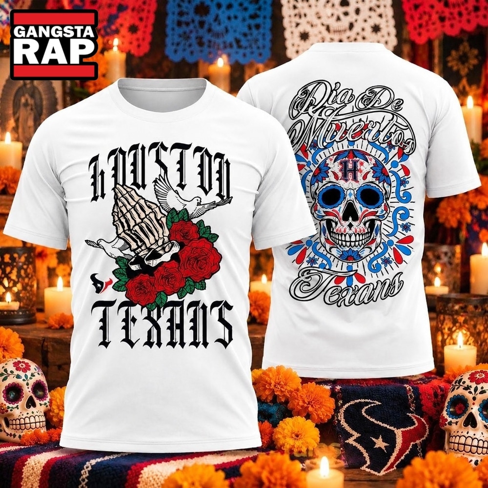 Houston Texans x Di╠üa de los Muertos 2026 Graphic T Shirt, Trending Design Shirt Houston Texans X DI UA DE Los Muertos 2026 Graphic T Shirt