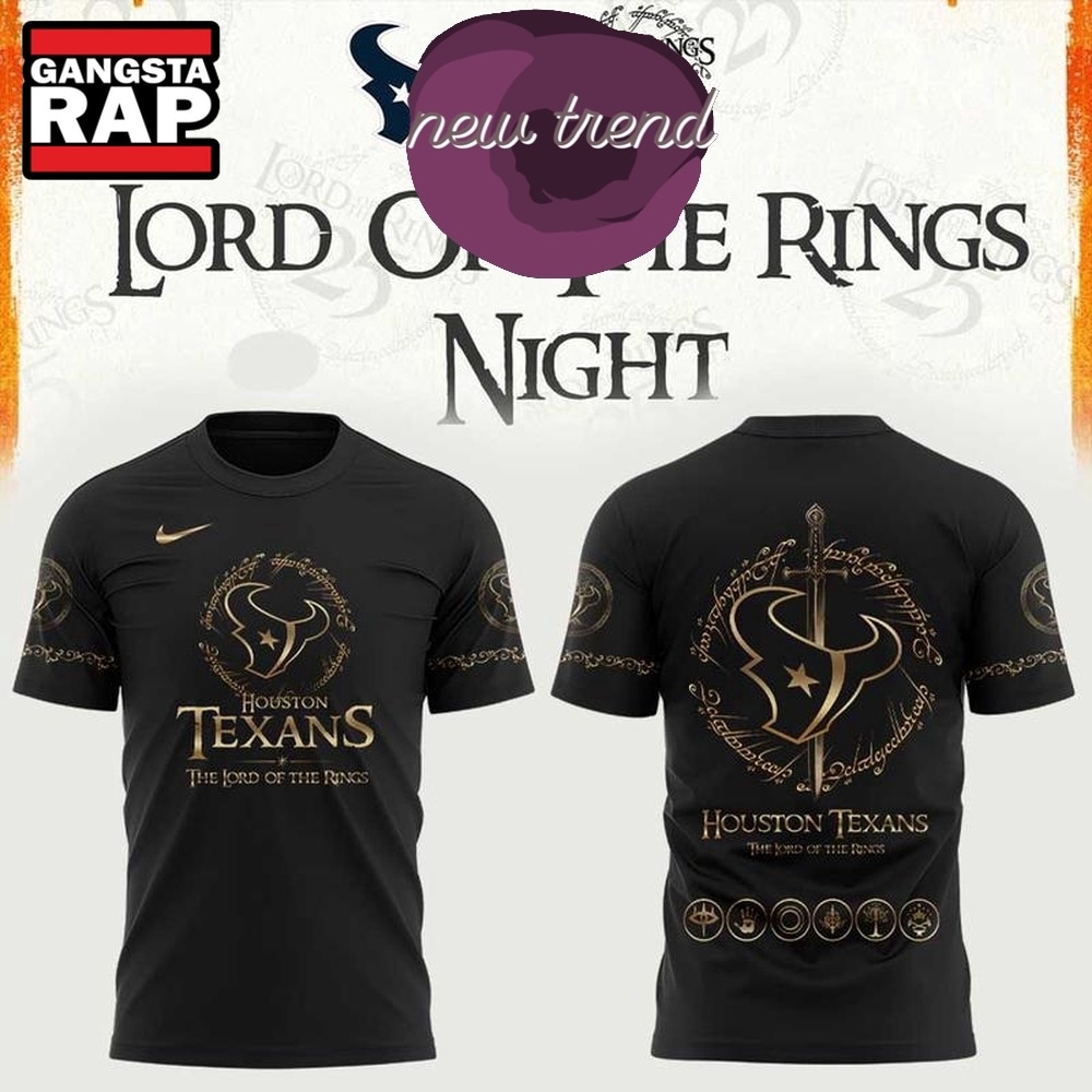 Houston Texans x The Lord of the Rings 2026 Special New Black T Shirt, Trending Design Shirt Houston Texans x The Lord of the Rings 2026 Special New Black T Shirt, Trending Design Shirt