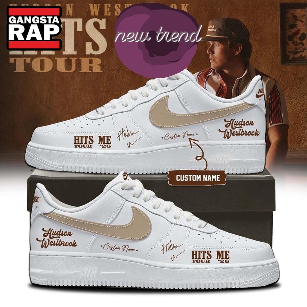 Hudson Westbrook Hits Me Tour 2026 White Air Force 1 Shoes Sneakers Hudson Westbrook Hits Me Tour 2026 White Air Force 1 Shoes Sneakers