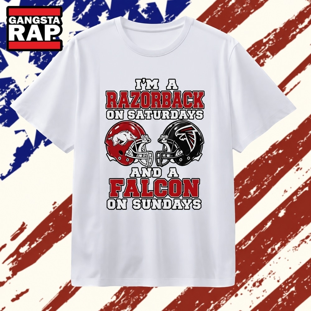 I’m a Razorback on Saturdays and a Falcon on Sundays T Shirt, Trending 2D Shirt I M A Razorback ON Saturdays And A Falcon ON Sundays T Shirt