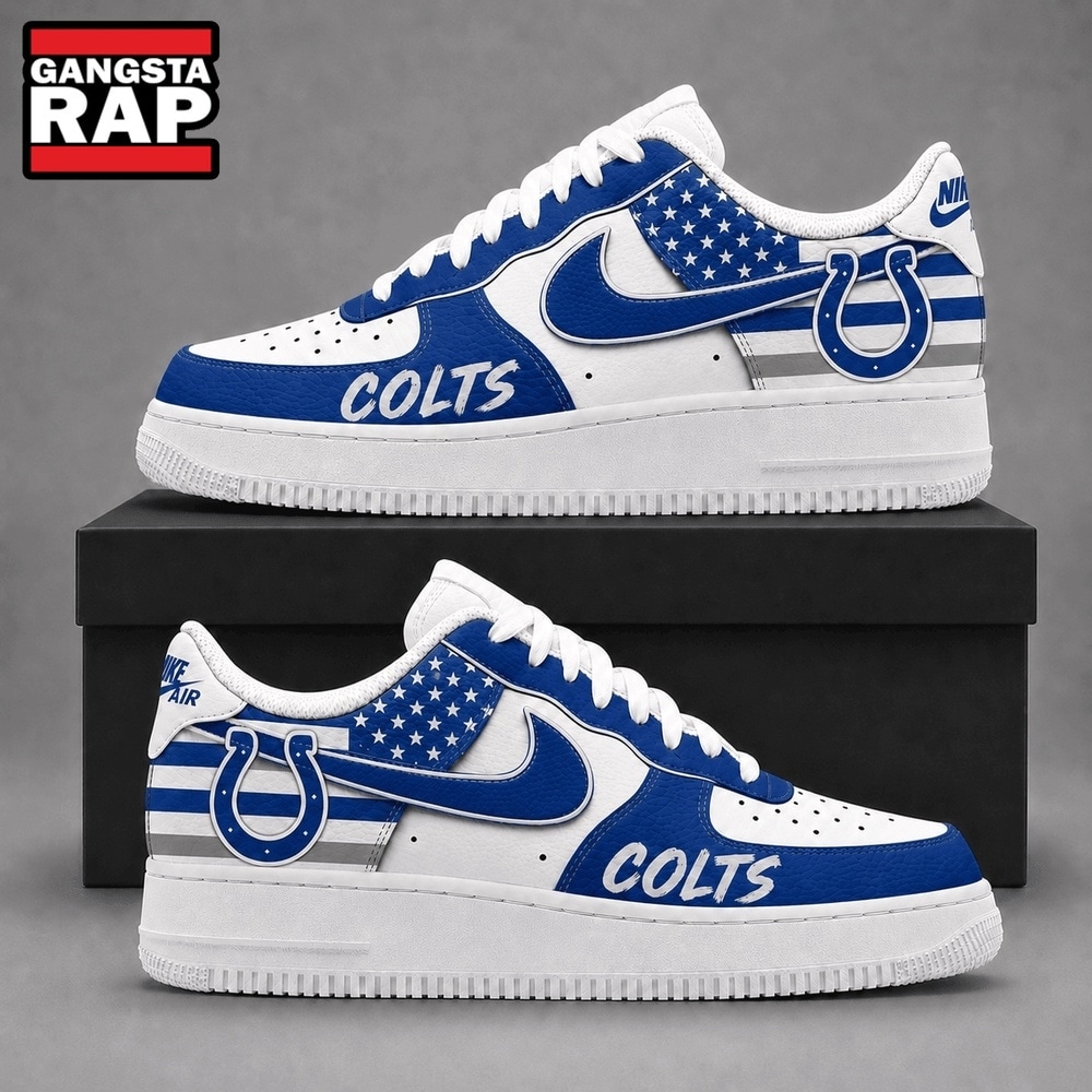 Indianapolis Colts NFL American Flag Football Team Limited Air Force 1 Shoes Sneakers Indianapolis Colts NFL American Flag Football Team Limited Air Force 1 Shoes Sneakers