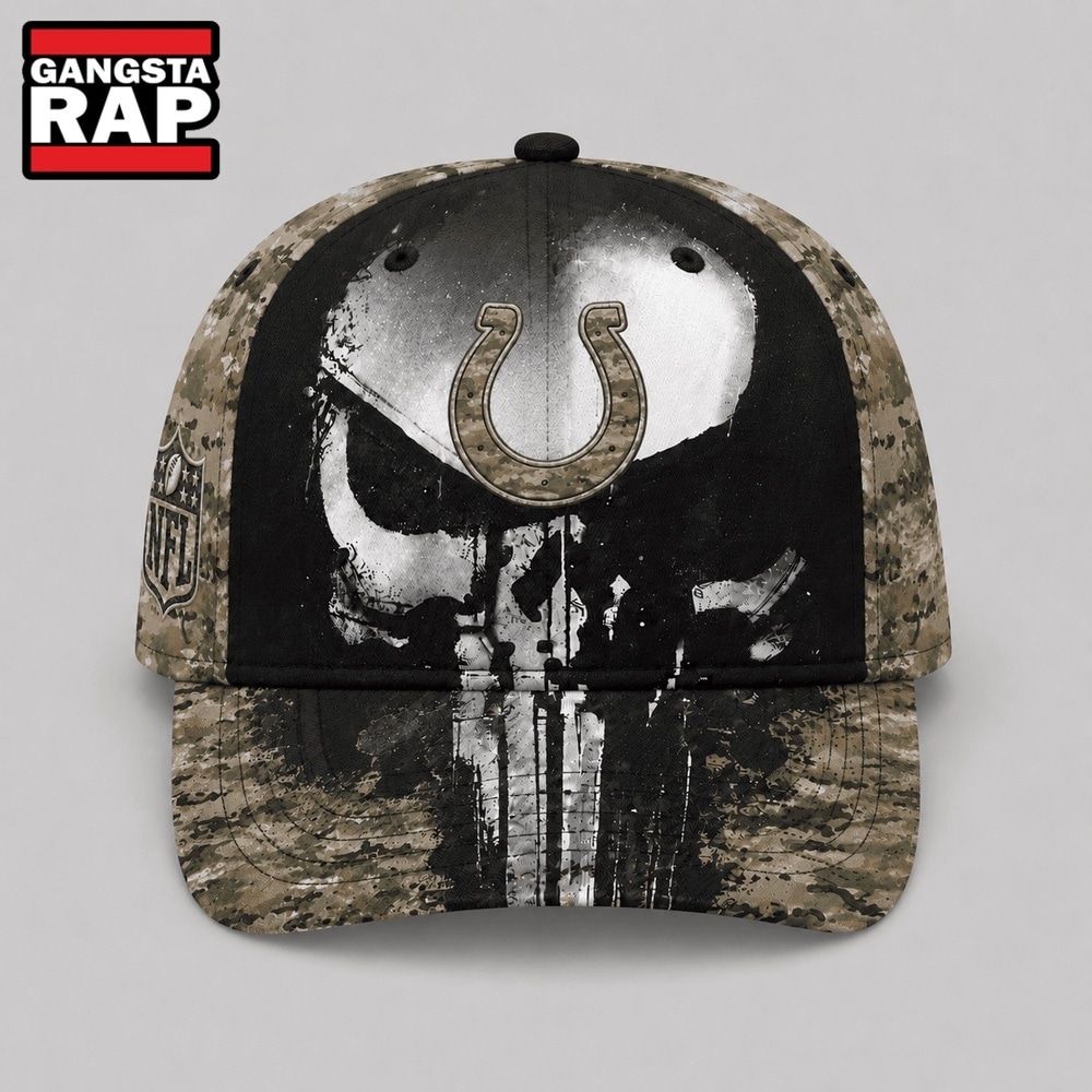 Indianapolis Colts NFL Halloween Military Skull Camo Classic Cap, NFL Football Cap Indianapolis Colts NFL Halloween Military Skull Camo Classic Cap, NFL Football Cap