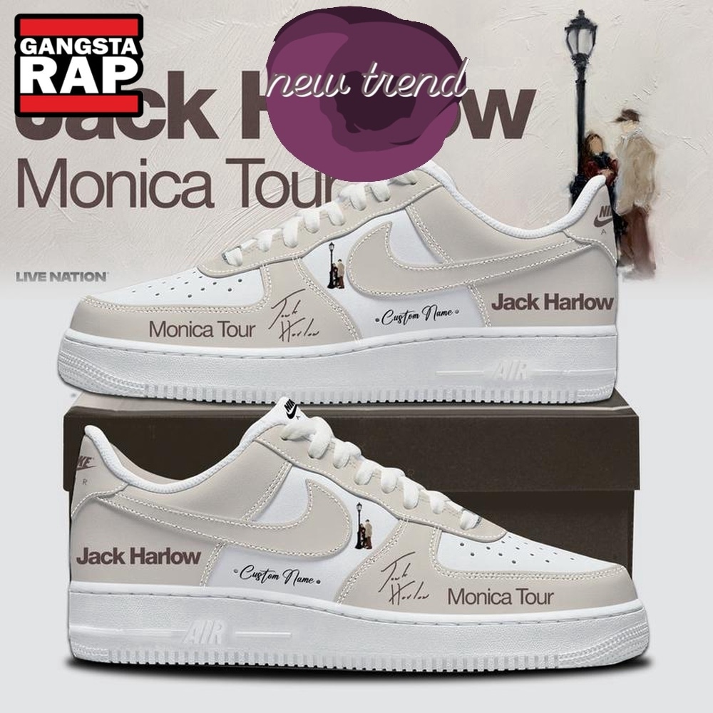 Jack Harlow MONICA Tour 2026 Limited Edition Custom Name Air Force 1 Shoes Sneakers Jack Harlow MONICA Tour 2026 Limited Edition Custom Name Air Force 1 Shoes Sneakers