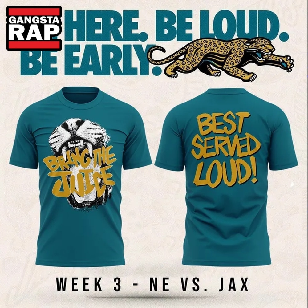Jacksonville Jaguars Bring The Juice, Best Served Loud Limited Edition 3D Shirt, Trending Design Shirt Jacksonville Jaguars Bring The Juice Best Served Loud Limited Edition 3D Shirt