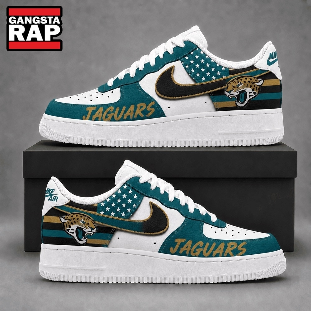 Jacksonville Jaguars NFL American Flag Football Team Limited Air Force 1 Shoes Sneakers Jacksonville Jaguars NFL American Flag Football Team Limited Air Force 1 Shoes Sneakers