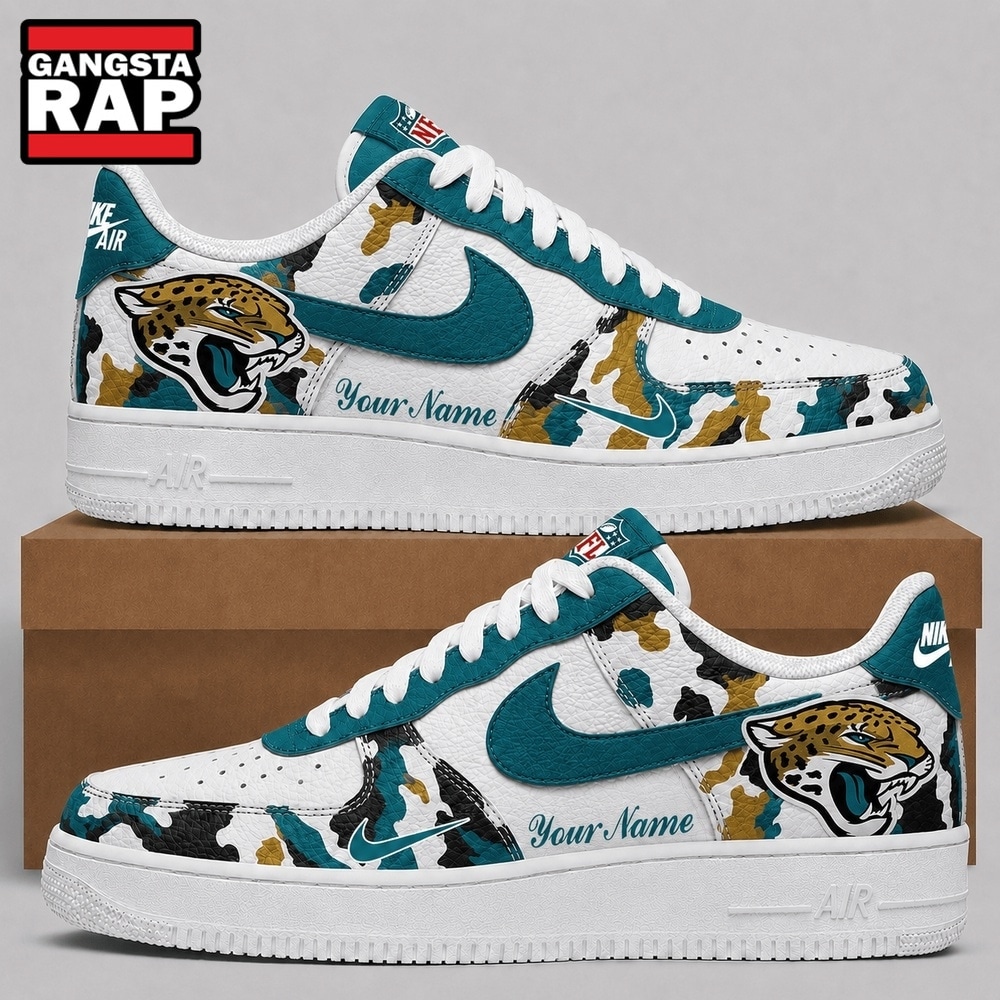 Jacksonville Jaguars NFL Team Camo Air Force 1 Shoes Sneakers Jacksonville Jaguars NFL Team Camo Air Force 1 Shoes Sneakers